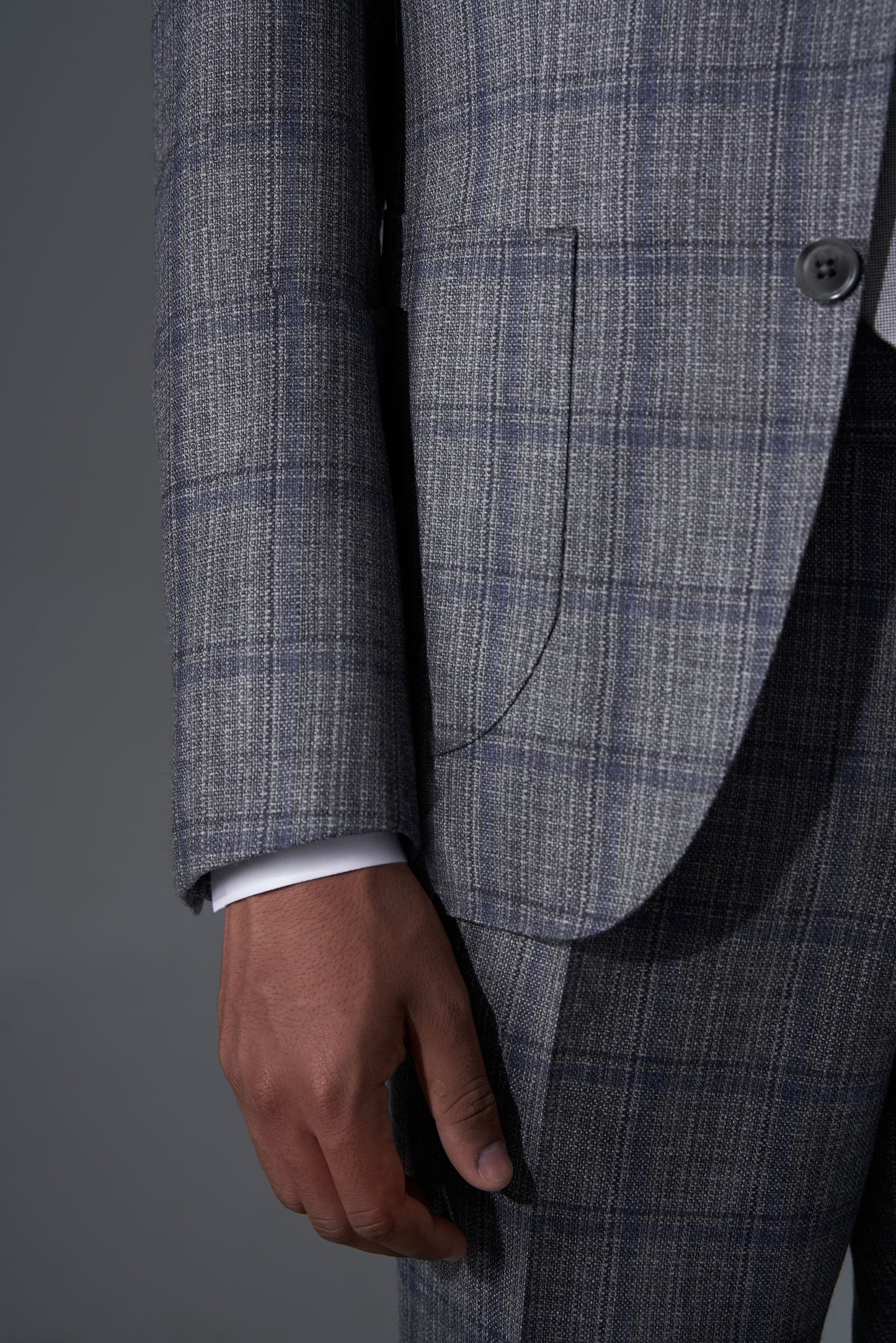 Loro Piana Capolavoro Grey Blue Checked Bespoke Suit | Niviosuits