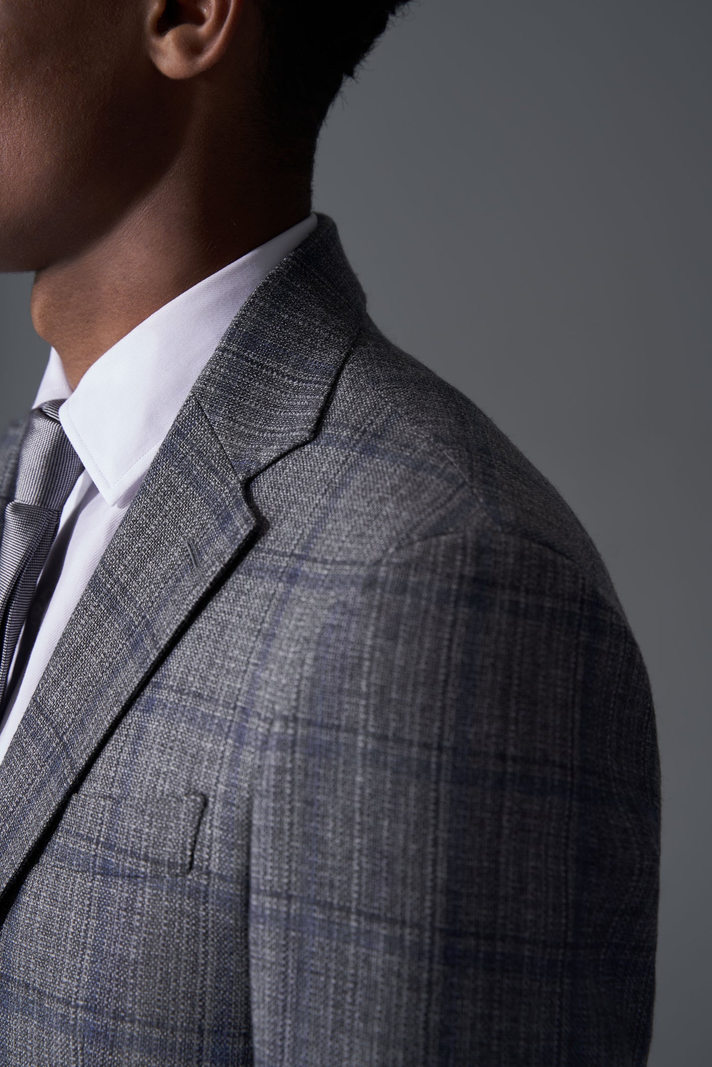 Loro Piana Capolavoro Grey Blue Checked Bespoke Suit | Niviosuits