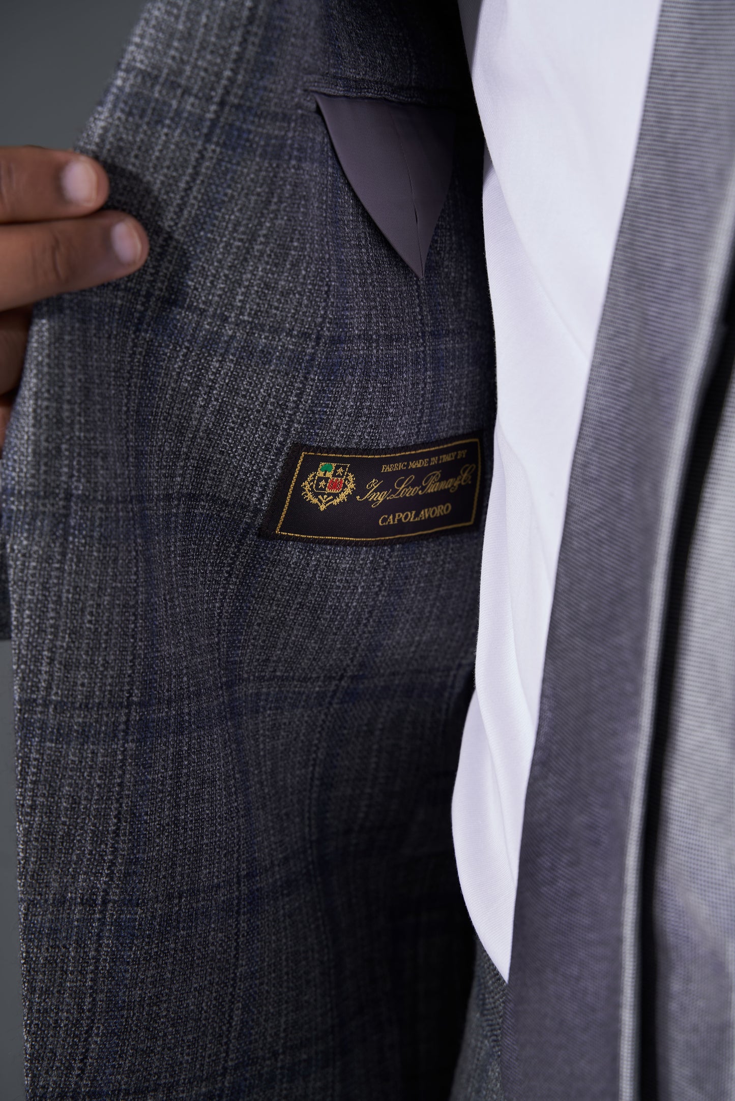 Loro Piana Capolavoro Grey Blue Checked Bespoke Suit | Niviosuits