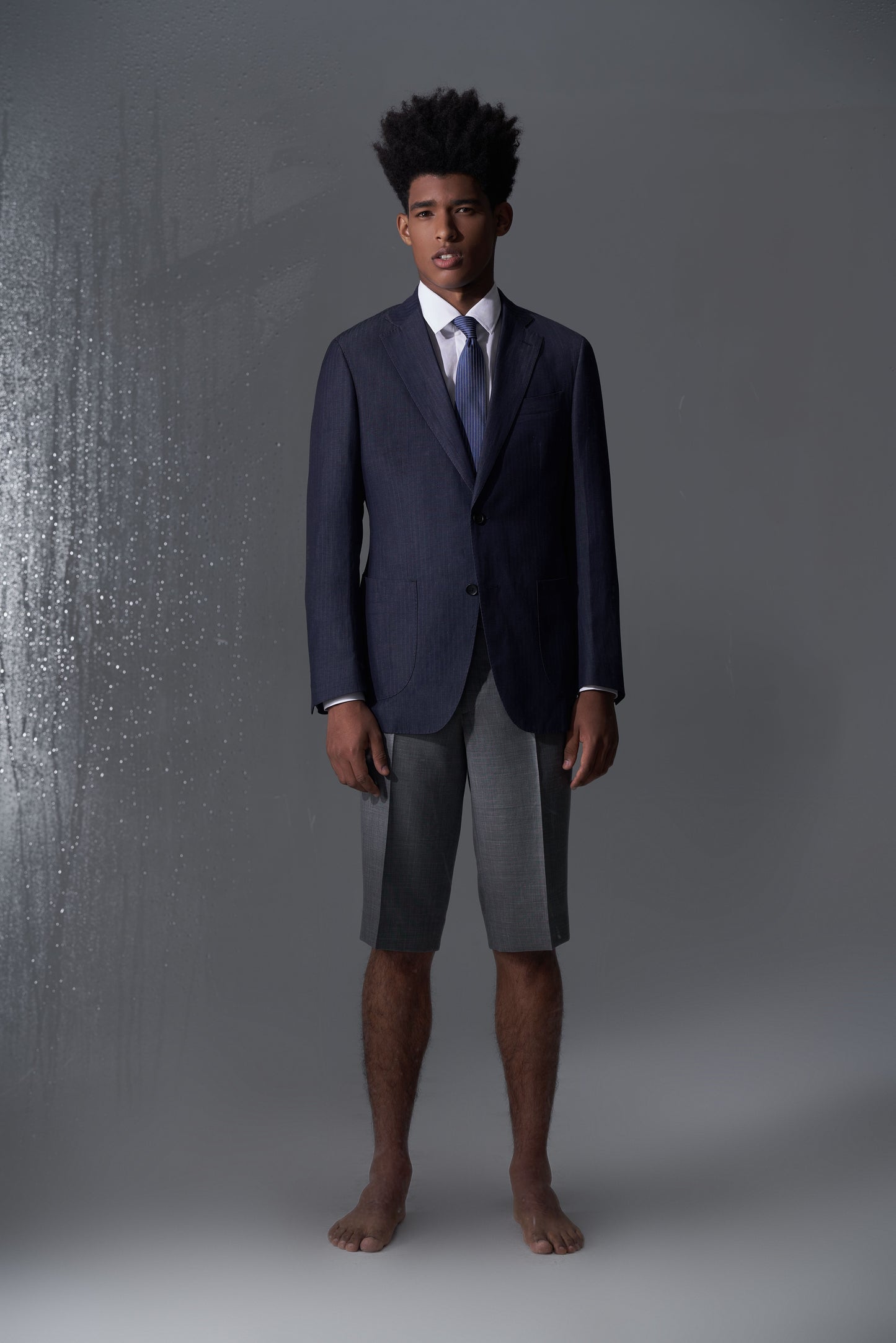 Grey Bermuda Shorts Suit | Summer Tailored Look