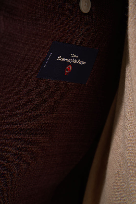 Zegna Burgundy Linen Sport Jacket