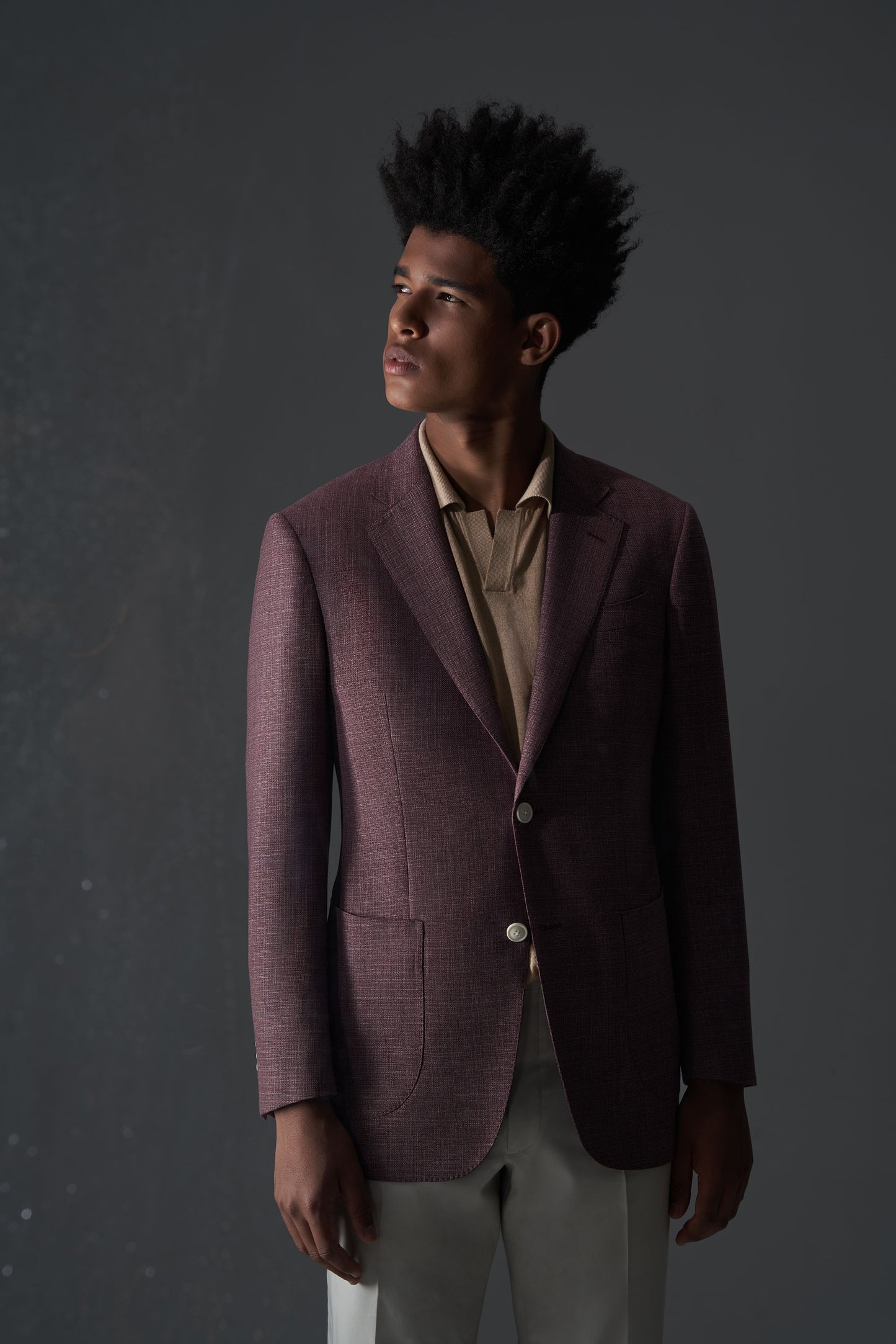 Zegna Burgundy Linen Sport Jacket