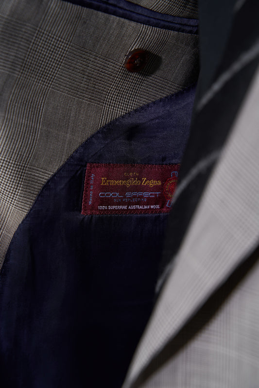 Zegna Gray Plaid Double-Breasted Custom Suit