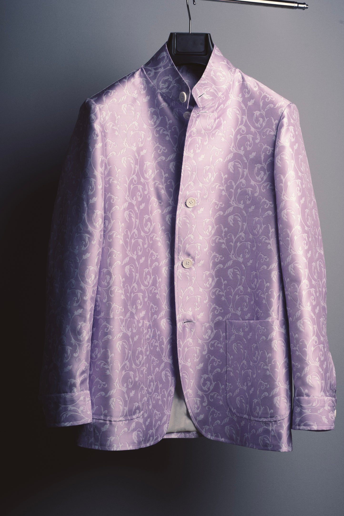 Tailored Jacket - Luxury Purple Floral Design