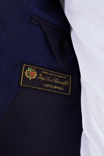 Loro Piana Capolavoro Navy Checked Bespoke Suit | Niviosuits