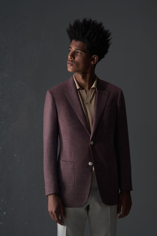 Zegna Burgundy Linen Sport Jacket