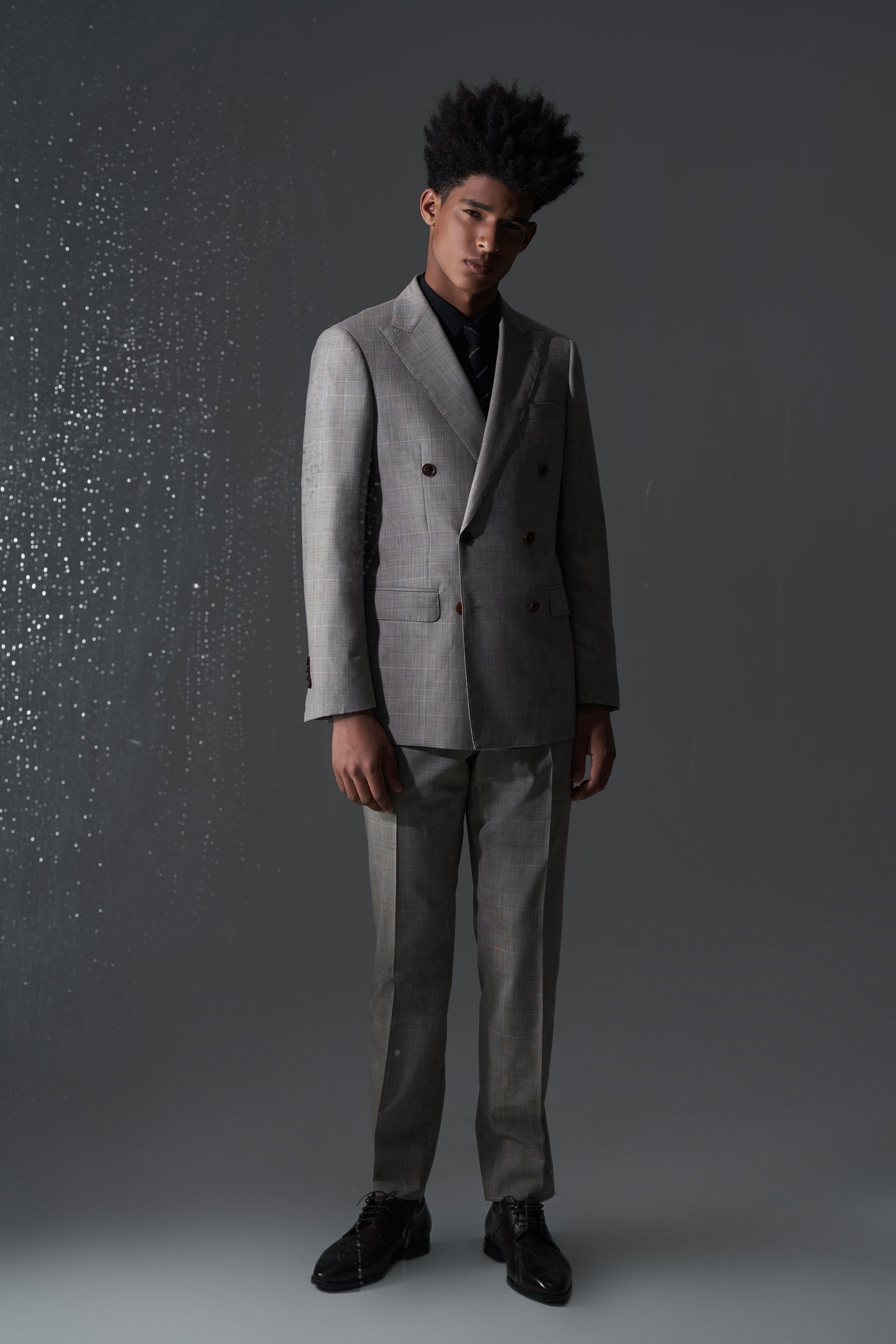 Zegna Gray Plaid Double-Breasted Custom Suit