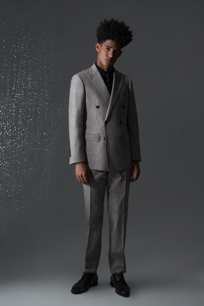 Zegna Gray Plaid Double-Breasted Custom Suit