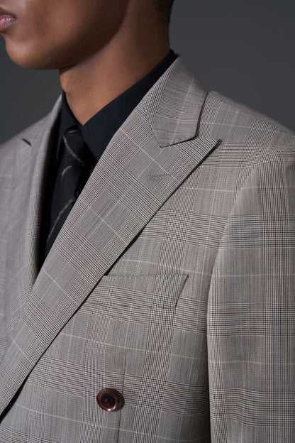 Zegna Gray Plaid Double-Breasted Custom Suit